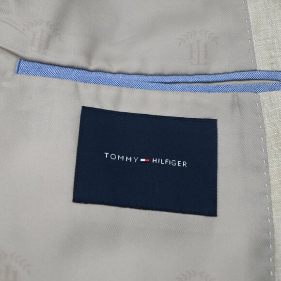 NEW Tommy Hilfiger Sand Tan 100% Linen Modern Dual Blazer Sport Coat 42R NWOT - Picture 3 of 6
